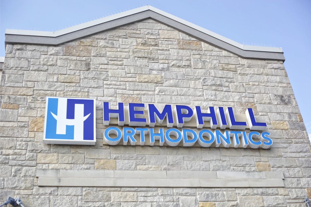 Hemphill Orthodontics exterior office logo